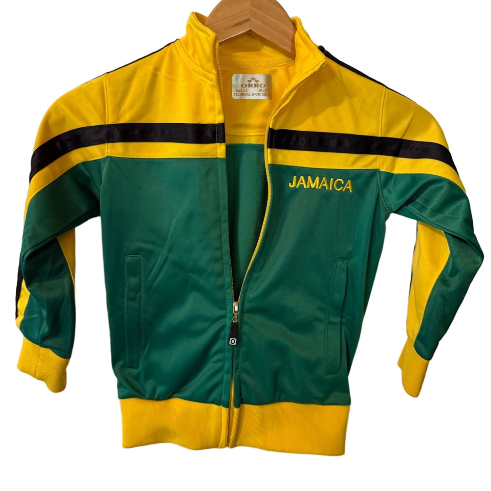 Jamaica Track Jacket in Green and Yellow NWOT